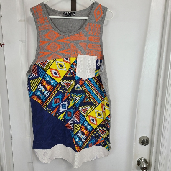 Squrre Zero Woman's Sleeveless Tank Top, Size: XL Color: Grey with color pattern - Picture 4 of 16